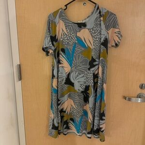 Fighting Eel Multicolor Tropical Print Dress